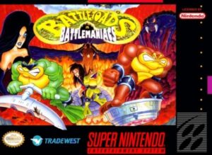 Battletoads in Battlemaniacs SNES box art